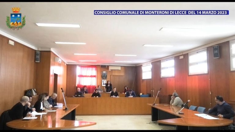 Monteroni di Lecce : SECONDA PARTE Consiglio comunale del 14 marzo 2023