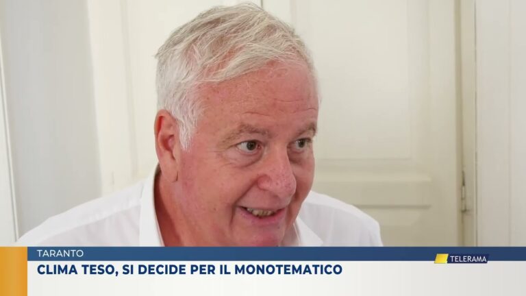 TARANTO: CLIMA TESO, SI DECIDE PER IL MONOTEMATICO