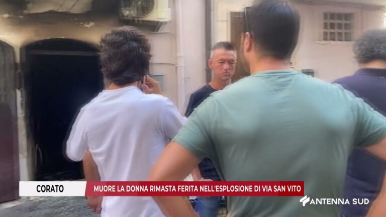 05 AGOSTO 2025   CORATO   MUORE LA DONNA RIMASTA FERITA NELL’ESPLOSIONE DI VIA SAN VITO