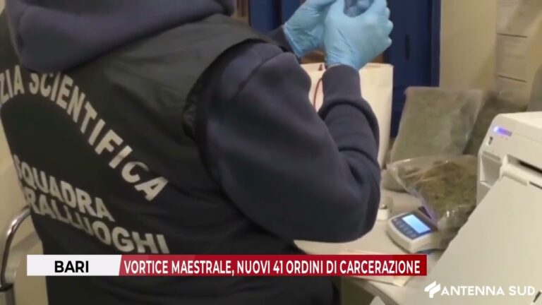 6 AGOSTO 2025 – BARI, OPERAZIONE VORTICE MAESTRALE: ALTRI 41 ARRESTI