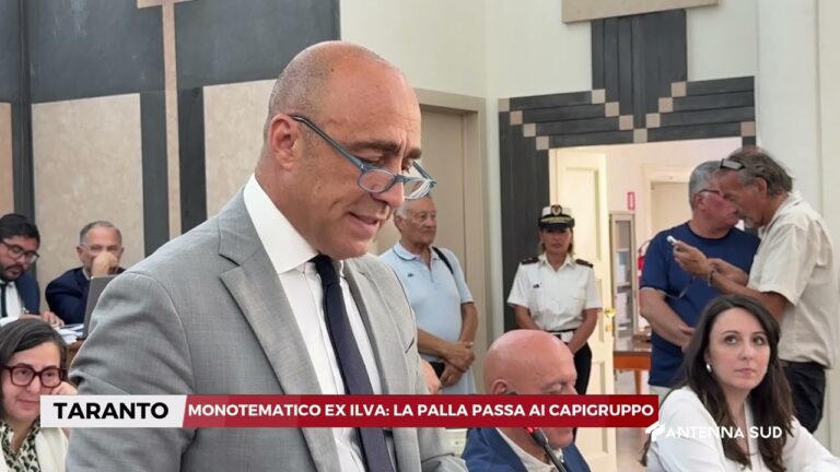 06 AGOSTO 2025 – TARANTO – MONOTEMATICO EX ILVA: LA PALLA PASSA AI CAPIGRUPPO