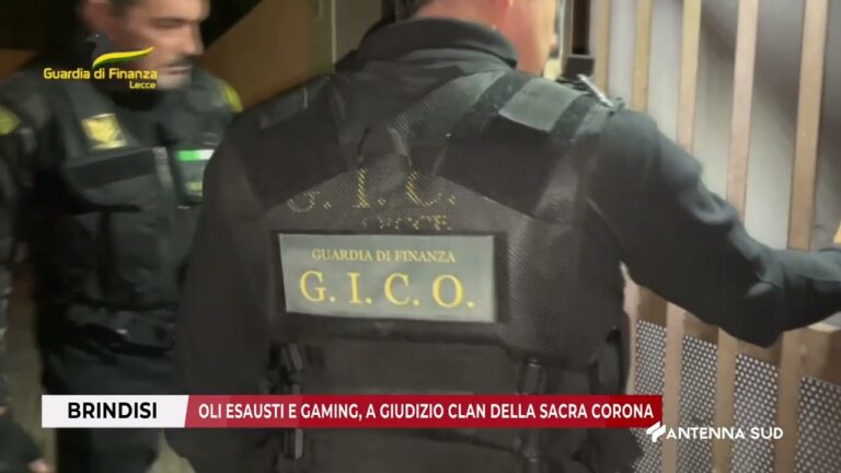 14 SETTEMBRE 2025   BRINDISI    OLI ESAUSTI E GAMING, A GIUDIZIO CLAN DELLA SACRA CORONA