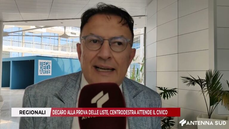 17 SETTEMBRE 2025 REGIONALI, DECARO ALLA PROVA DELLE LISTE, IL CENTRODESTRA ATTENDE IL CIVICO