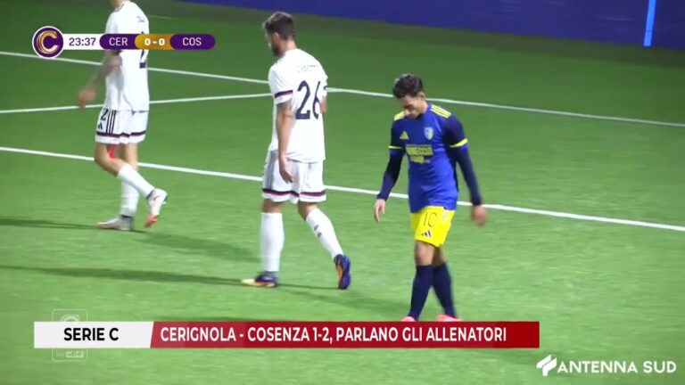 5 OTTOBRE 2025 – SERIE C, CERIGNOLA COSENZA 1-2 PARLANO GLI ALLENATORI