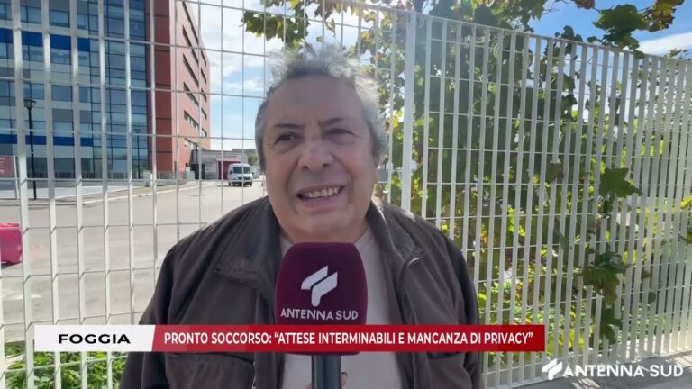 30 OTTOBRE 2025 – FOGGIA PRONTO SOCCORSO ATTESE INTERMINABILI E MANCANZA DI PRIVACY