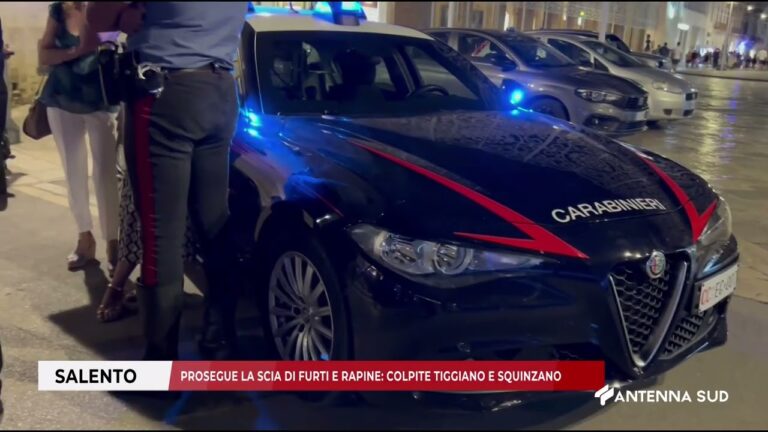 29 OTTOBRE 2025   SALENTO   PROSEGUE LA SCIA DI FURTI E RAPINE COLPITE TIGGIANO E SQUINZANO