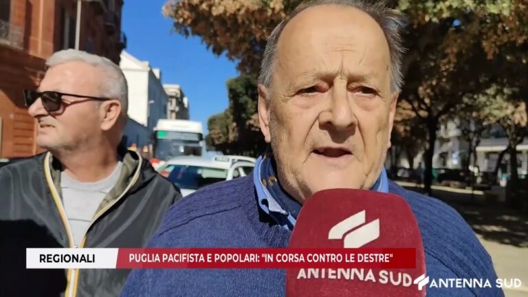 29 OTTOBRE 2025 – REGIONALI, PUGLIA PACIFISTA E POPOLARE