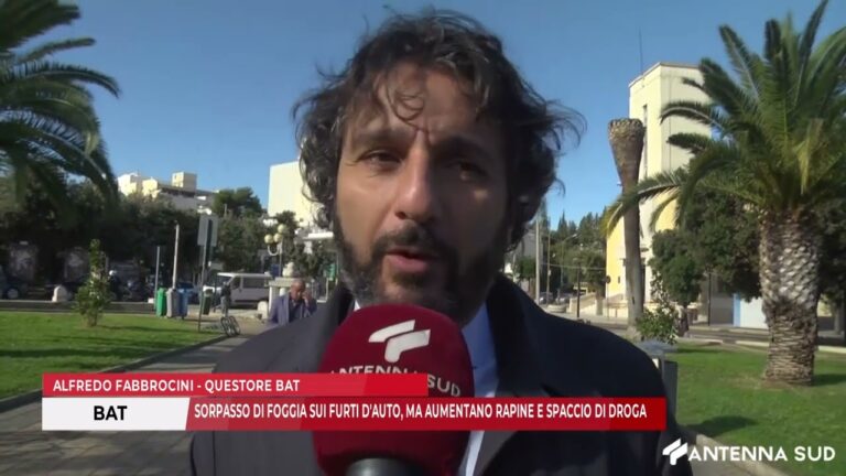 5 NOVEMBRE 2025 – BAT: SORPASSO DI FOGGIA SUI FURTI D’AUTO, MA AUMENTANO RAPINE E SPACCIO DI DROGA