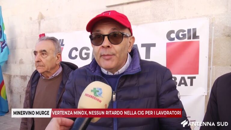 8 NOVEMBRE 2025 – MINERVINO MURGE. VERTENZA MINOX, NESSUN RITARDO NELLA CIG PER I LAVORATORI