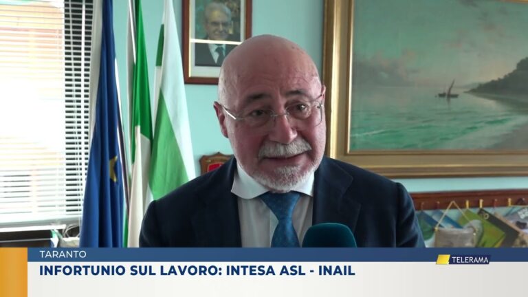 TARANTO. INFORTUNIO SUL LAVORO: INTESA ASL-INAIL