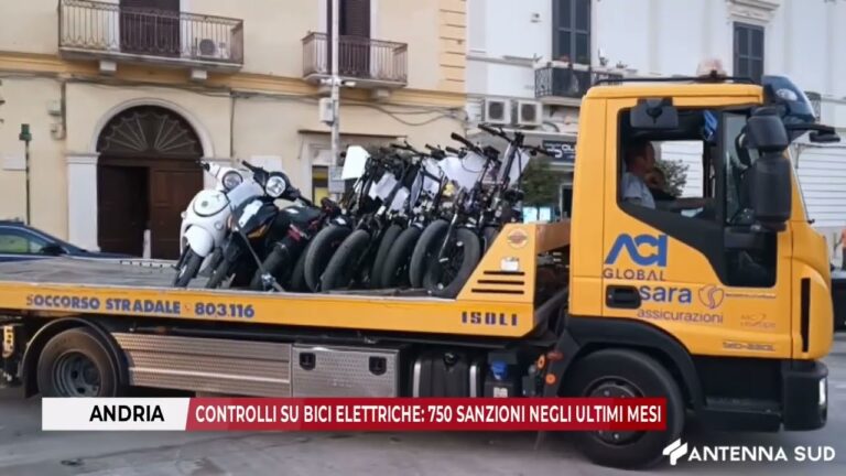 15 NOVEMBRE 2025 – ANDRIA, CONTROLLI SU BICI ELETTRICHE: 750 SANZIONI NEGLI ULTIMI MESI