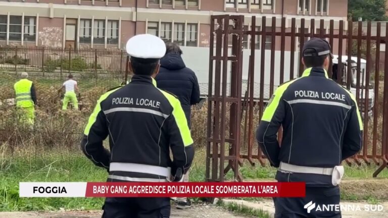 18 NOVEMBRE 2025 – FOGGIA  BABY GANG AGGREDISCE POLIZIA LOCALE SGOMBERATA L’AREA