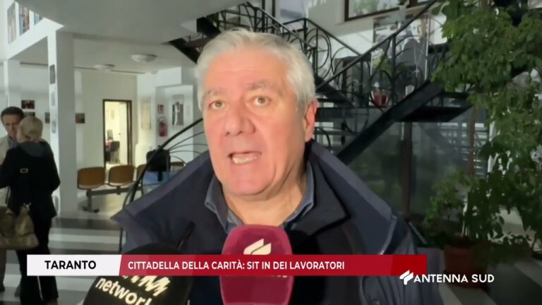 19 NOVEMBRE 2025   TARANTO   CITTADELLA DELLA CARITÀ; SIT IN DEI LAVORATORI