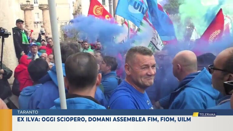 TARANTO. EX ILVA: OGGI SCIOPERO, DOMANI ASSEMBLEA FIM, FIOM, UILM