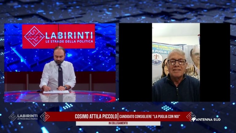LABIRINTI – LE STRADE DELLA POLITICA DEL 21.11.2025 – COSIMO ATTILA PICCOLO – “LA PUGLIA CON NOI”