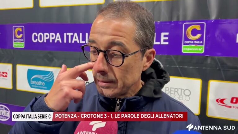 10 DICEMBRE 2025 – COPPA ITALIA SERIE C: POTENZA –  CROTONE 3 – 1, LE PAROLE DEGLI ALLENATORI