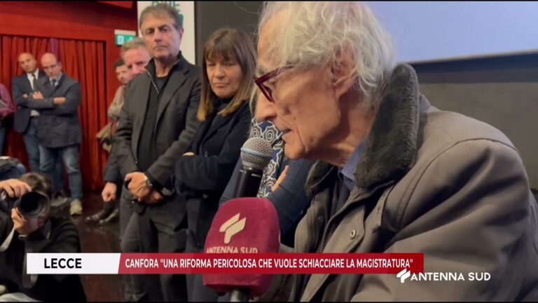 10 12 2025 – LECCE – CANFORA ”UNA RIFORMA PERICOLOSA CHE VUOLE SCHIACCIARE LA MAGISTRATURA”