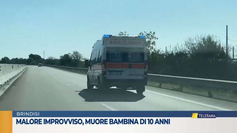 BRINDISI MALORE IMPROVVISO MUORE BAMBINA DI 10 ANNI