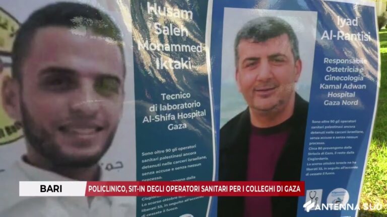 10 DICEMBRE 2025 – BARI POLICLINICO SIT IN DEGLI OPERATORI SANITARI PER I COLEGHI DI GAZA