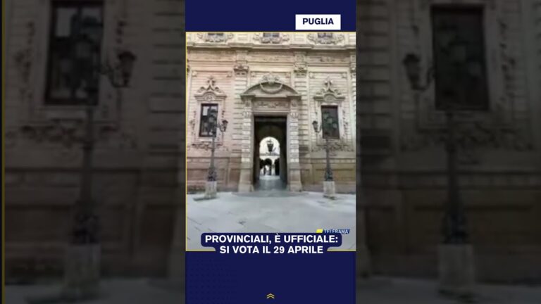 Provinciali, è ufficiale: si vota il 29 aprile