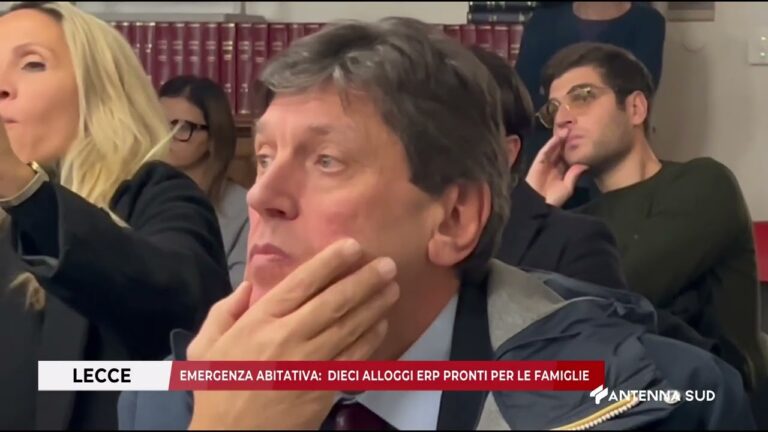 12 DICEMBRE 2025   LECCE EMERGENZA ABITATIVA:  DIECI ALLOGGI ERP PRONTI PER LE FAMIGLIE