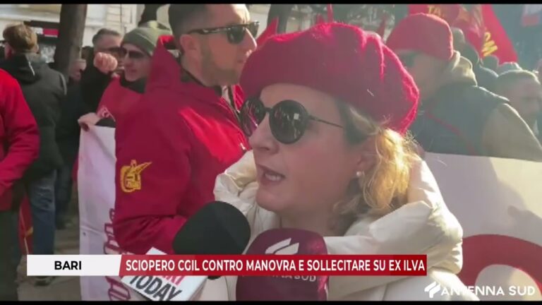 12 DICEMBRE 2025 – BARI, SCIOPERO CGIL CONTRO MANOVRA E SOLLECITARE SU EX ILVA
