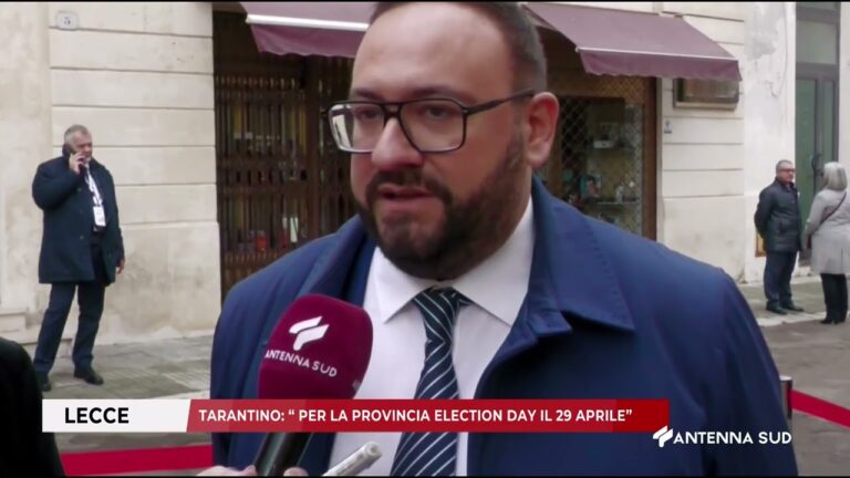 12 DICEMBRE 2025   LECCE   TARANTINO DICE  PER LA PROVINCIA ELECTION DAY IL 29 APRILE