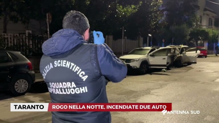 13 DICEMBRE 2025   TARANTO; ROGO NELLA NOTTE, INCENDIATE DUE AUTO