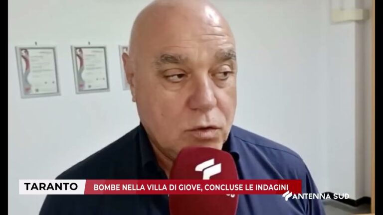 13 DICEMBRE 2025 – TARANTO – BOMBE NELLA VILLA DI GIOVE, CONCLUSE LE INDAGINI