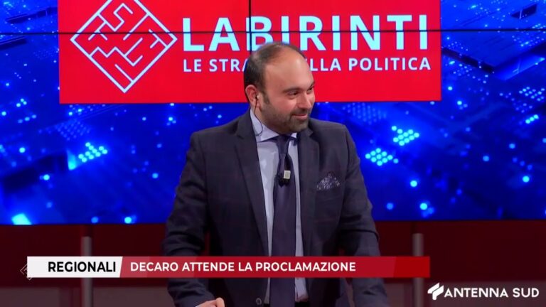 13 DICEMBRE 2025 – REGIONALI, DECARO ATTENDE LA PROCLAMAZIONE