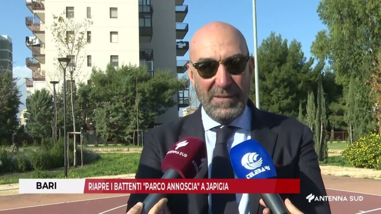 14 DICEMBRE 2025 – BARI, RIAPRE I BATTENTI “PARCO ANNOSCIA” A JAPIGIA