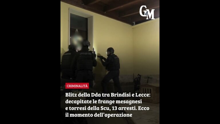 Blitz della Dda tra #Brindisi e #Lecce: decapitate frange mesagnesi e torresi della Scu, 13 arresti