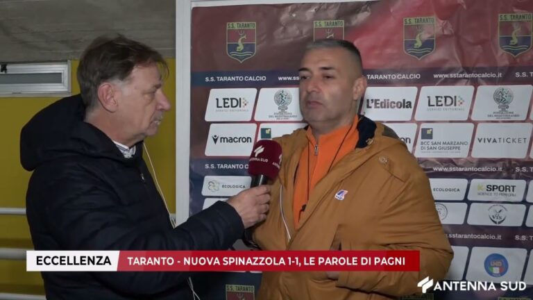 21 DICEMBRE 2025 – ECCELLENZA: TARANTO  – NUOVA SPINAZZOLA 1 -1, LE PAROLE DI PAGNI