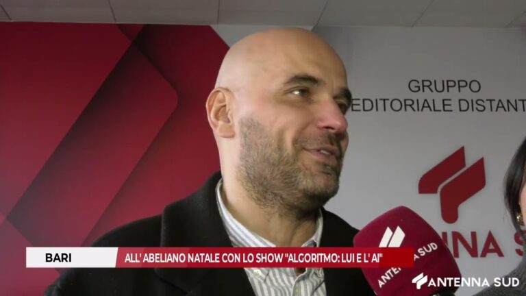 22 DICEMBRE 2025 –  BARI ALL’ABELIANO NATALE CON LO SHOW ALGORITMO LUI E L AI