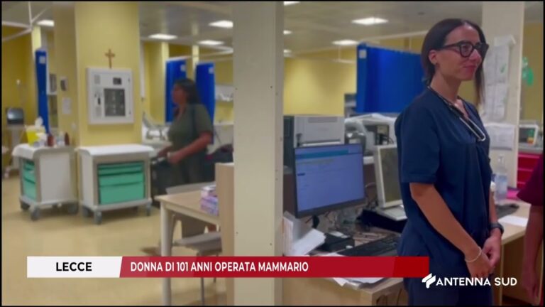 25 DICEMBRE 2025   LECCE, DONNA DI 101 ANNI OPERATA MAMMARIO
