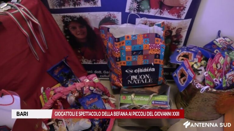 6 GENNAIO 2026 – BARI, GIOCATTOLI E SPETTACOLO DELLA BEFANA AI PICCOLI DEL GIOVANNI XXIII