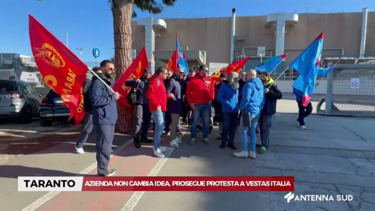 14 GENNAIO 2026 – TARANTO – AZIENDA NON CAMBIA IDEA, PROSEGUE PROTESTA A VESTAS ITALIA