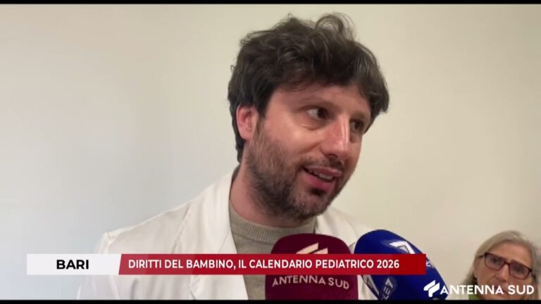 16 GENNAIO 2026 – BARI: DIRITTI DEL BAMBINO, IL CALENDARIO PEDIATRICO 2026
