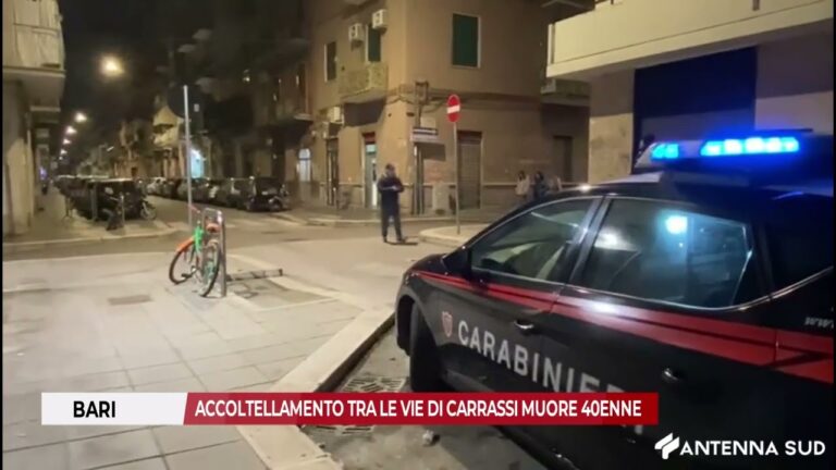 18 GENNAIO 2026 –  BARI, ACCOLTELLAMENTO TRA LE VIE DI CARRASSI MUORE 40ENNE