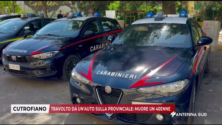 23 GENNAIO 2026   CUTROFIANO LE   TRAVOLTO DA UN’AUTO SULLA PROVINCIALE MUORE UN 40ENNE