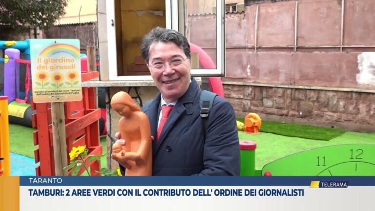TARANTO TAMBURI: 2 AREE VERDI CON IL CONTRIBUTO DELL’ ORDINE DEI GIORNALISTI