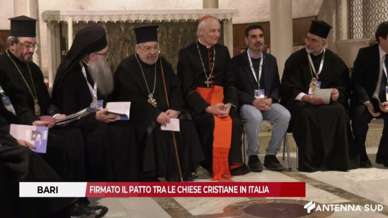 24 GENNAIO 2026 – BARI, FIRMATO IL PATTO TRA LE CHIESE CRISTIANE IN ITALIA
