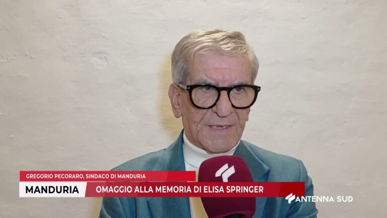 28 GENNAIO 2026   MANDURIA TA   OMAGGIO ALLA MEMORIA DI ELISA SPRINGER