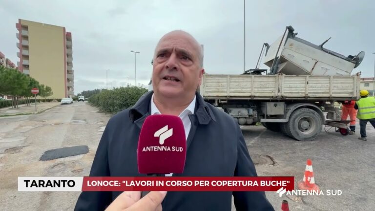 28 GENNAIO 2026   TARANTO; LONOCE, ”LAVORI IN CORSO PER COPERTURA BUCHE”