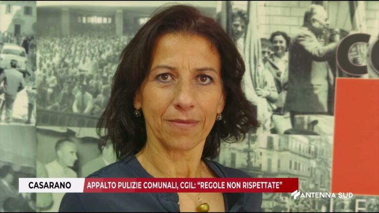 28 GENNAIO 2026 – CASARANO(LE) – APPALTO PULIZIE COMUNALI, CGIL REGOLE NON RISPETTATE