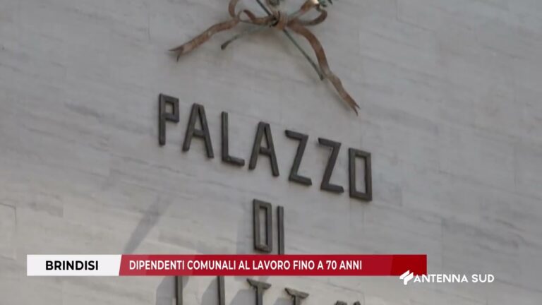 30 GENNAIO 2026   BRINDISI   DIPENDENTI COMUNALI AL LAVORO FINO A 70 ANNI