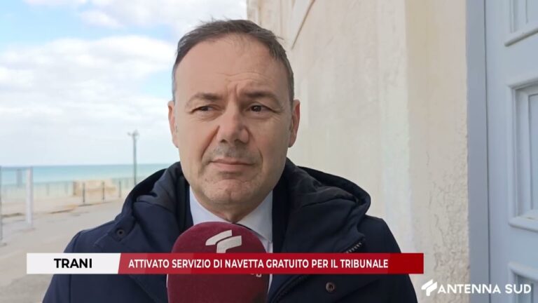 2 FEBBRAIO 2026 – TRANI, ATTIVATO SERVIZIO DI NAVETTA GRATUITO PER IL TRIBUNALE