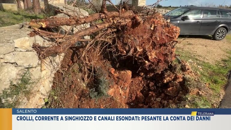 SALENTO. CROLLI, CORRENTE A SINGHIOZZO E CANALI ESONDATI: PESANTE LA CONTA DEI DANNI