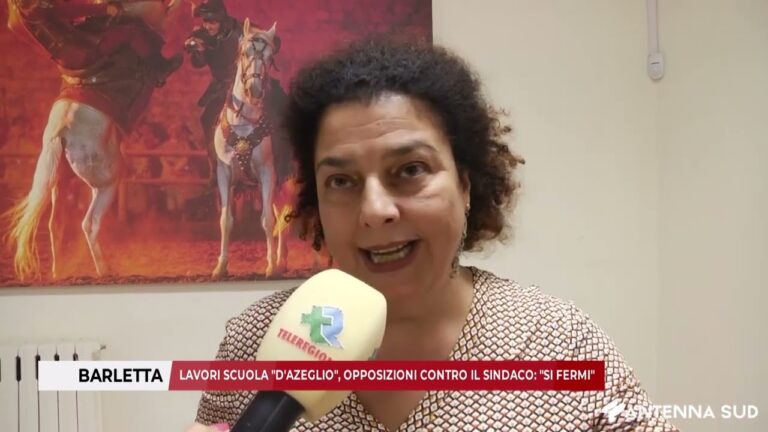 9 FEBBRAIO 2026 – BARLETTA:  LAVORI SCUOLA “D’AZEGLIO”, OPPOSIZIONI CONTRO IL SINDACO: SI FERMI