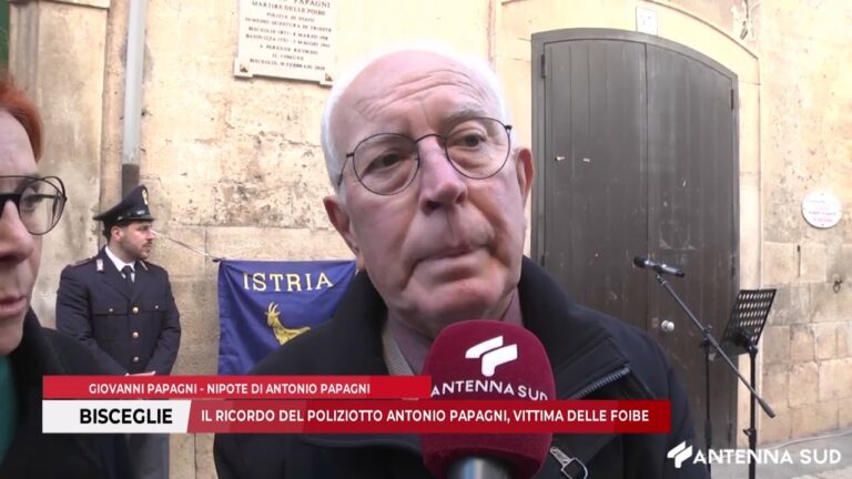 10 FEBBRAIO 2026 – BISCEGLIE: IL RICORDO DEL POLIZIOTTO ANTONIO PAPAGNI, VITTIMA DELLE FOIBE
